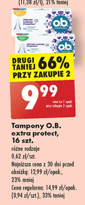 Biedronka Tampony O.B. extra protect, 16 szt. oferta