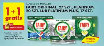 Biedronka KAPSUŁKI DO ZMYWARKI FAIRY ORIGINAL, 27 SZT., PLATINUM, 20 SZT. LUB PLATINUM PLUS, 17 SZT. oferta