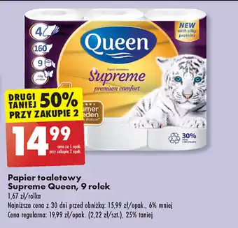 Biedronka Papier toaletowy Supreme Queen, 9 rolek oferta