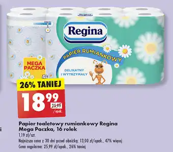 Biedronka Papier toaletowy rumiankowy Regina Mega Paczka, 16 rolek oferta