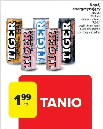 Carrefour Napój energetyzujący TIGER 250 ml oferta