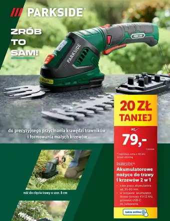 Lidl PARKSIDE Akumulatorowe nożyce do trawy oferta