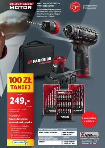 Lidl PARKSIDE Akumulatorowa wiertarkowkrętarka oferta