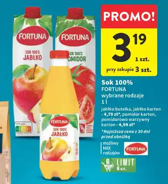 Intermarche Sok 100% FORTUNA 1l oferta