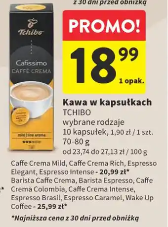 Intermarche Kawa w kapsułkach TCHIBO 70-80g oferta