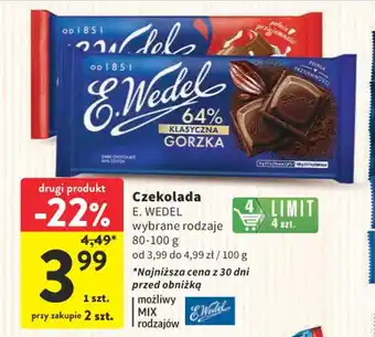 Intermarche Czekolada E. WEDEL 80-100g oferta