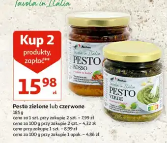 Auchan Pesto zielone lub czerwone 185 g oferta