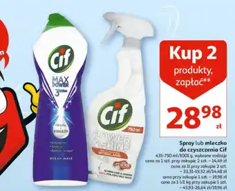Auchan Spray lub mleczko do czyszczenia Cif 435-750 ml/1001 g oferta