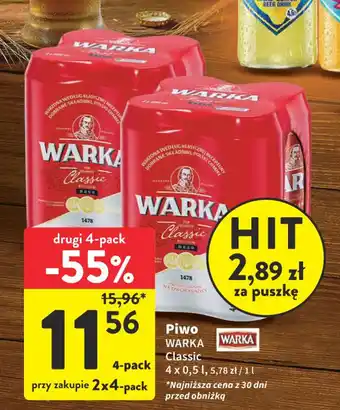 Intermarche Piwo WARKA 4 x 0,5 l oferta