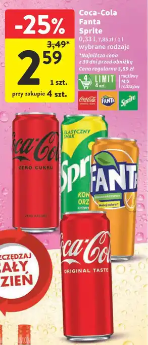 Intermarche Coca-Cola Fanta Sprite 0,33 l oferta