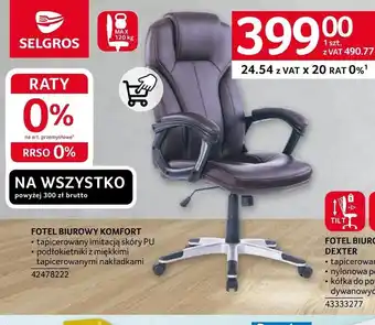 Selgros Fotel biurowy Komfort oferta