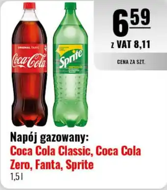 Eurocash Napój gazowany: Coca Cola Classic, Coca Cola Zero, Fanta, Sprite 1,5 l oferta