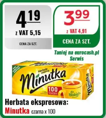 Eurocash Herbata ekspresowa: Minutka czarna x 100 oferta
