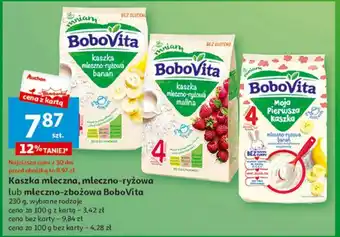 Auchan Kaszka mleczna, mleczno-ryżowa lub mleczno-zbożowa BoboVita 230 g oferta