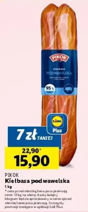 Lidl Kiełbasa podwawelska 1 kg oferta