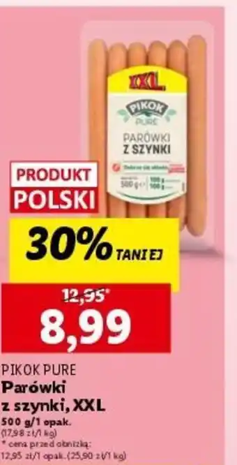 Lidl Parówki z szynki, XXL 500 g/1 opak. oferta