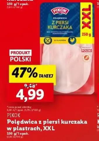 Lidl Polędwica z piersi kurczaka w plastrach, XXL 250 g oferta