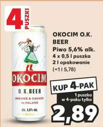 Kaufland OKOCIM O.K. BEER Piwo 5,6% alk. 4 x 0,5l oferta