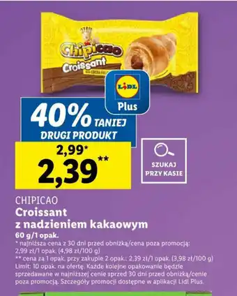 Lidl CHIPICAO Croissant z nadzieniem kakaowym 60g oferta