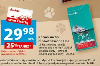 Auchan Karma sucha dla kota Purina One 1,5kg oferta