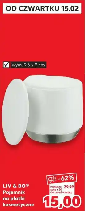 Kaufland LIV & BO Pojemnik na płatki kosmetyczne oferta