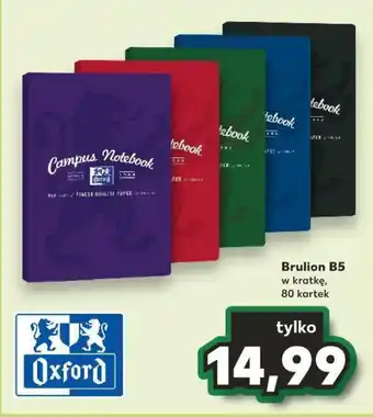 Kaufland Brulion B5 w kratkę, 80 kartek oferta