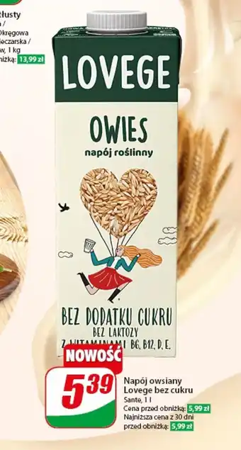 Napój owsiany Lovege bez cukru 1 l