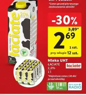 Intermarche Łaciate Mleko UHT 2,0 % 1 l oferta