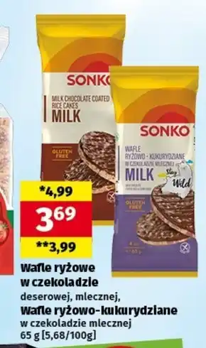 Społem Sonko Wafle ryżowe w czekoladzie 65 g (4 sztuki) oferta