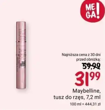 Rossmann Maybelline tusz do rzęs 7,2 ml oferta