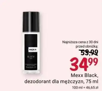 Rossmann Mexx Black dezodorant dla mężczyzn 75 ml oferta