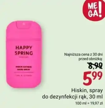 Rossmann Hiskin spray do dezynfekcji rąk 30 ml oferta