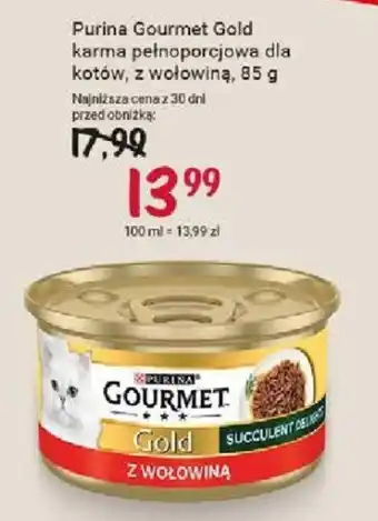 Rossmann Purina Gourmet Gold karma pełnoporcjowa dla kotów z wołowiną 85 g oferta