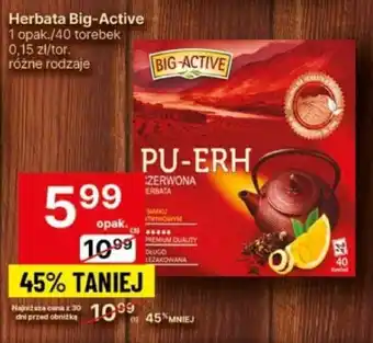 Delikatesy Centrum Herbata Big Active 40 torebek oferta