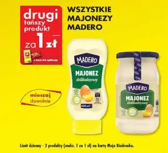 Biedronka WSZYSTKIE MAJONEZY MADERO oferta