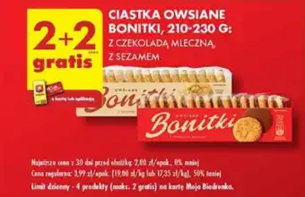 Biedronka CIASTKA OWSIANE BONITKI, 210-230 G oferta