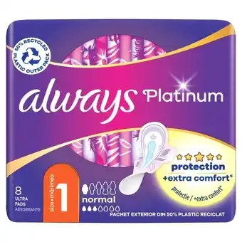 Rossmann Always Platinum Podpaski ze skrzydełkami Normal, 8 sztuk oferta