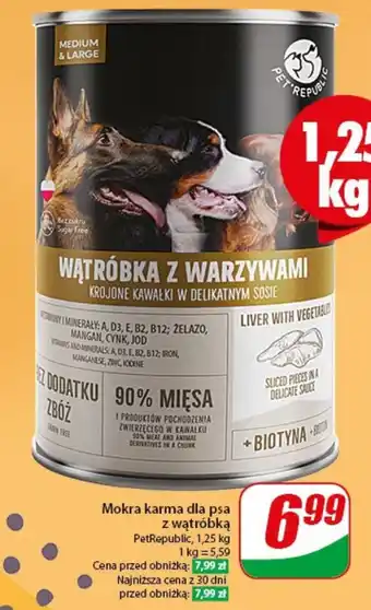 Dino Mokra karma dla psa z wątróbką 1,25 kg oferta