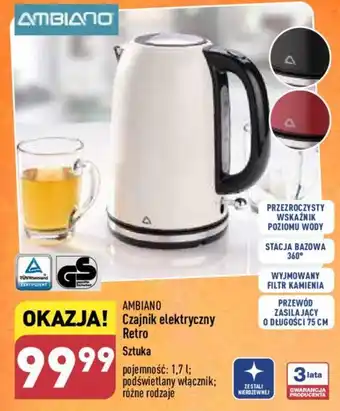 ALDI AMBIANO Czajnik elektryczny Retro oferta