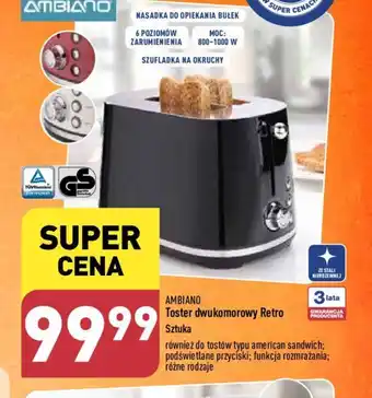 ALDI AMBIANO Toster dwukomorowy Retro oferta