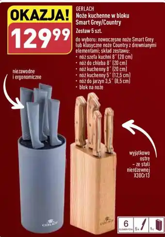 ALDI GERLACH Noże kuchenne w bloku 5szt. oferta