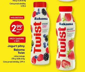 Żabka Jogurt pitny Bakoma Twist 370 g oferta