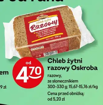 Żabka Chleb żytni razowy Oskroba 300-330 g oferta