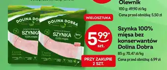 Żabka Szynka 100% mięsa bez konserwantów Dolina Dobra 85 g oferta