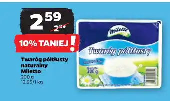 Netto Twaróg półtłusty naturalny Miletto oferta
