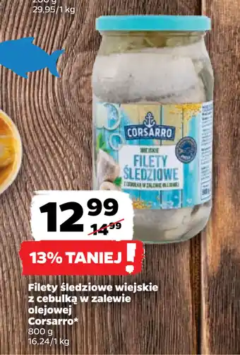 Netto Filety śledziowe wiejskie z cebulką w zalewie olejowej Corsarro oferta