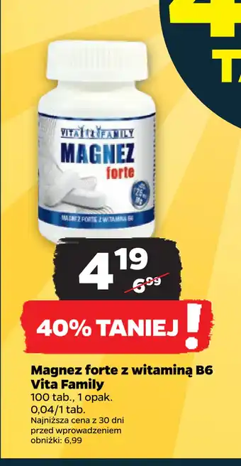 Netto Magnez forte z witaminą B6 Vita Family oferta
