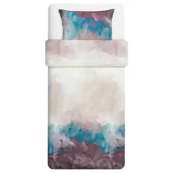 IKEA Finnklint Poszwa na kołdrę i poszewka, chmura niebieski/fiolet, 150x200/50x60 cm oferta