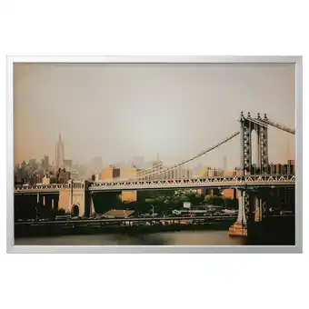 IKEA BjÖrksta Obraz z ramą, Most Manhattan/srebrny, 118x78 cm oferta