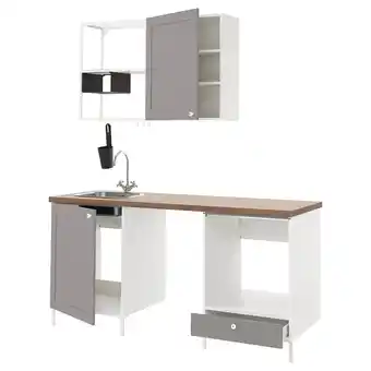 IKEA Enhet Kuchnia, biały/szary rama, 183x63.5x222 cm oferta
